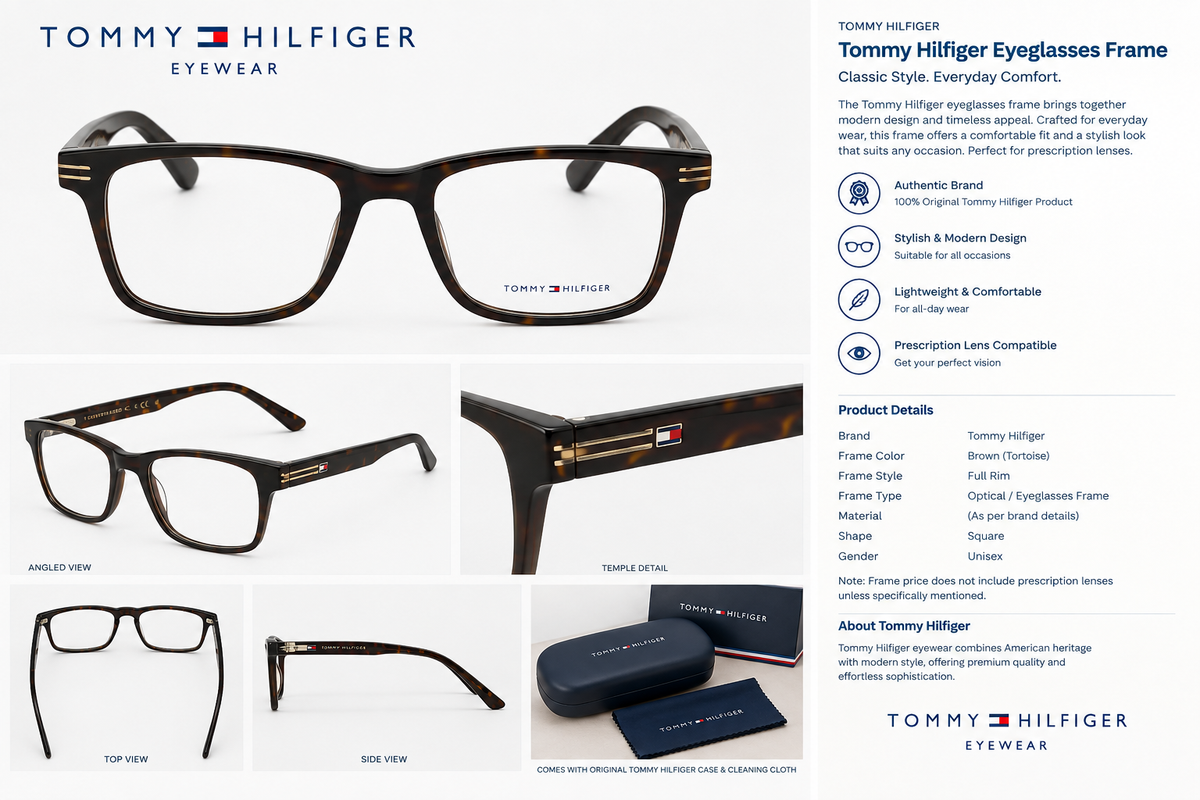 Tommy Hilfiger Eyeglasses Frame – Brown Tortoise